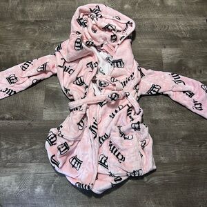 Juicy Couture Pink Kids Robe with Logo Print